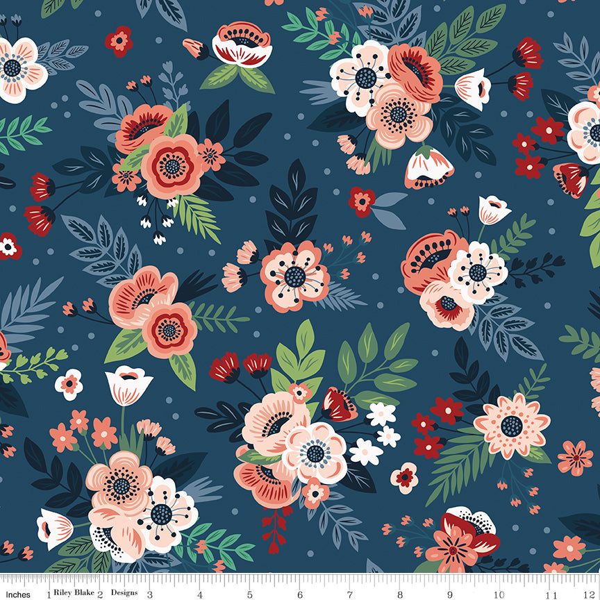 1/2 yard Riley Blake - A Spoonful of Sugar - Floral Night