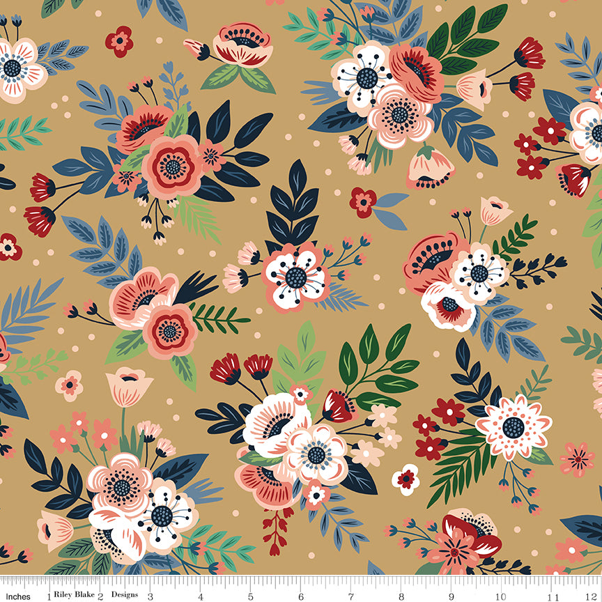 1/2 yard Riley Blake - A Spoonful of Sugar - Floral Sunrise