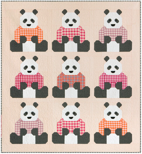 Pandas in Sweaters Quilt Kit by Elizabeth Hartman