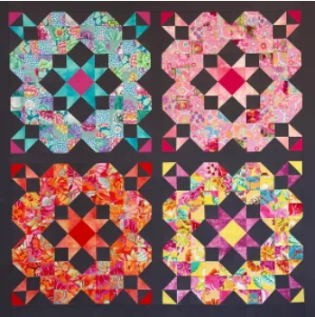 Magenta Star Quilt Pattern by Free Bird Quilting Designs