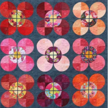 Modern Blossom Quilt Pattern by Free Bird Quilting Designs