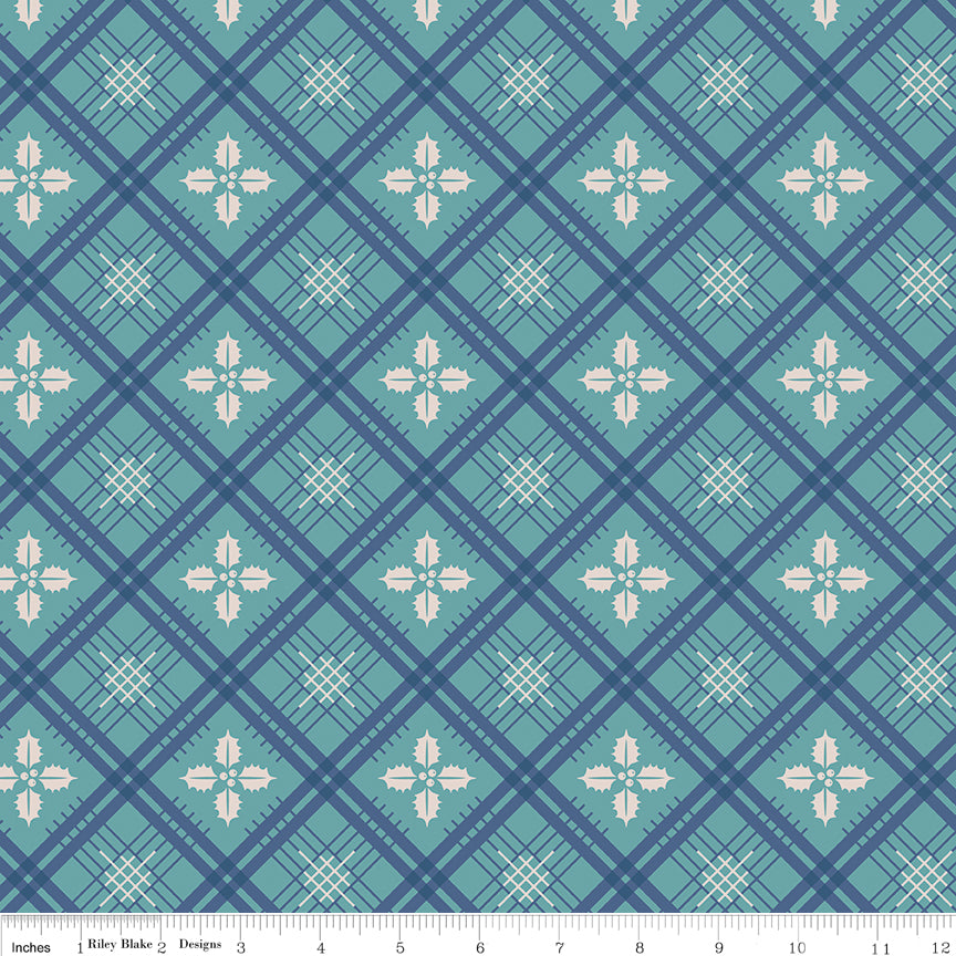 3 yard cut 108" Backing - Riley Blake - Home Town Holiday - Holly Raindrop