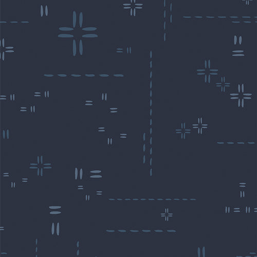 1/2 yard Art Gallery Fabrics - 108" Wide back Decostitch - Midnight