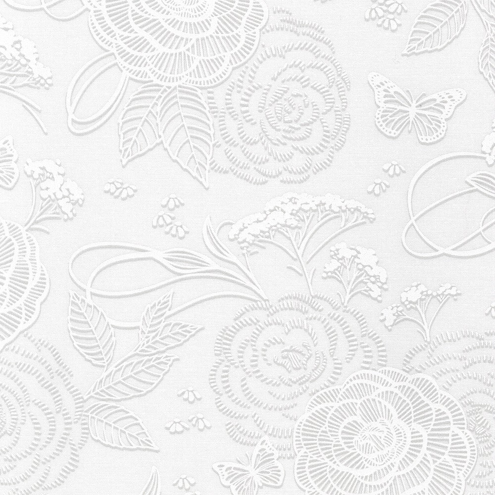 1/2 yard Robert Kaufman - Wishwell: Alabaster - Winter Floral