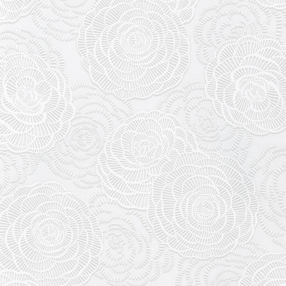 1/2 yard Robert Kaufman - Wishwell: Alabaster - Winter Flowers
