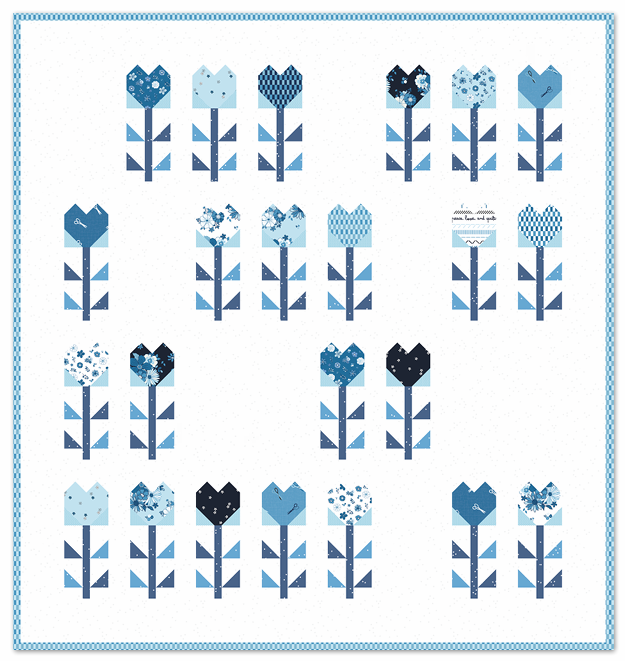 Blue Blossoms Quilt Kit by Riley Blake Designs