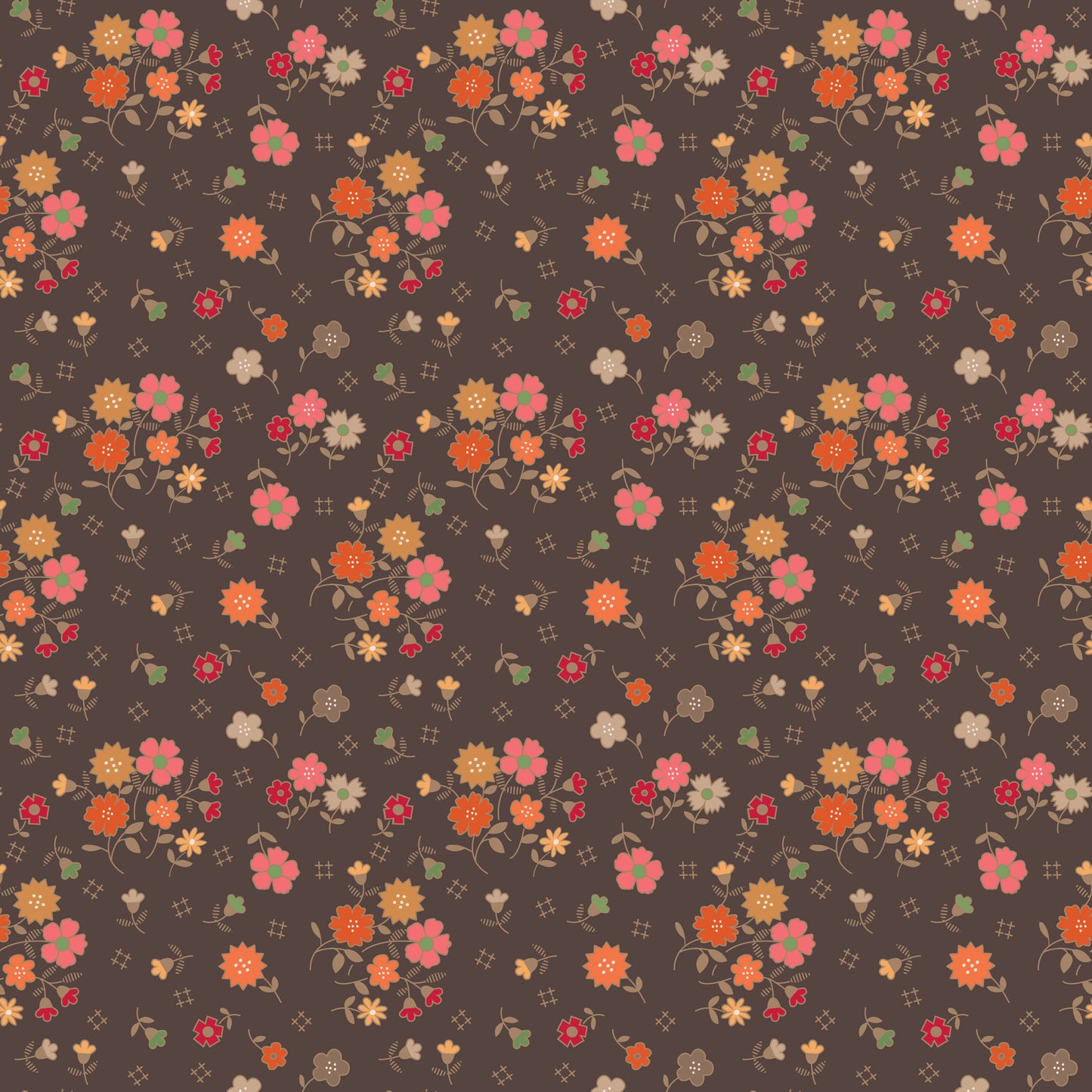 1/2 yard Riley Blake - Autumn by Lori Holt - Autumn Floral Raisin