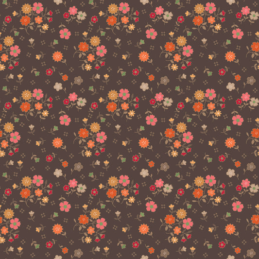 1/2 yard Riley Blake - Autumn by Lori Holt - Autumn Floral Raisin