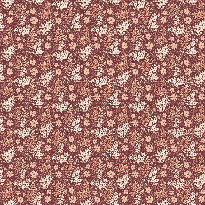 1/2 yard Riley Blake - Evening on the Prairie - Ditsy Floral Marsala