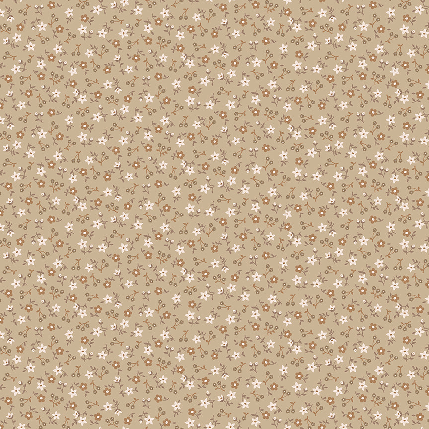 1/2 yard Riley Blake - Farmer's Daughter by Lori Holt - Blossom Palomino