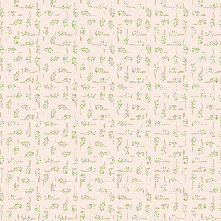 1/2 yard Riley Blake - Farmer's Daughter by Lori Holt - Tractors Background - Thyme