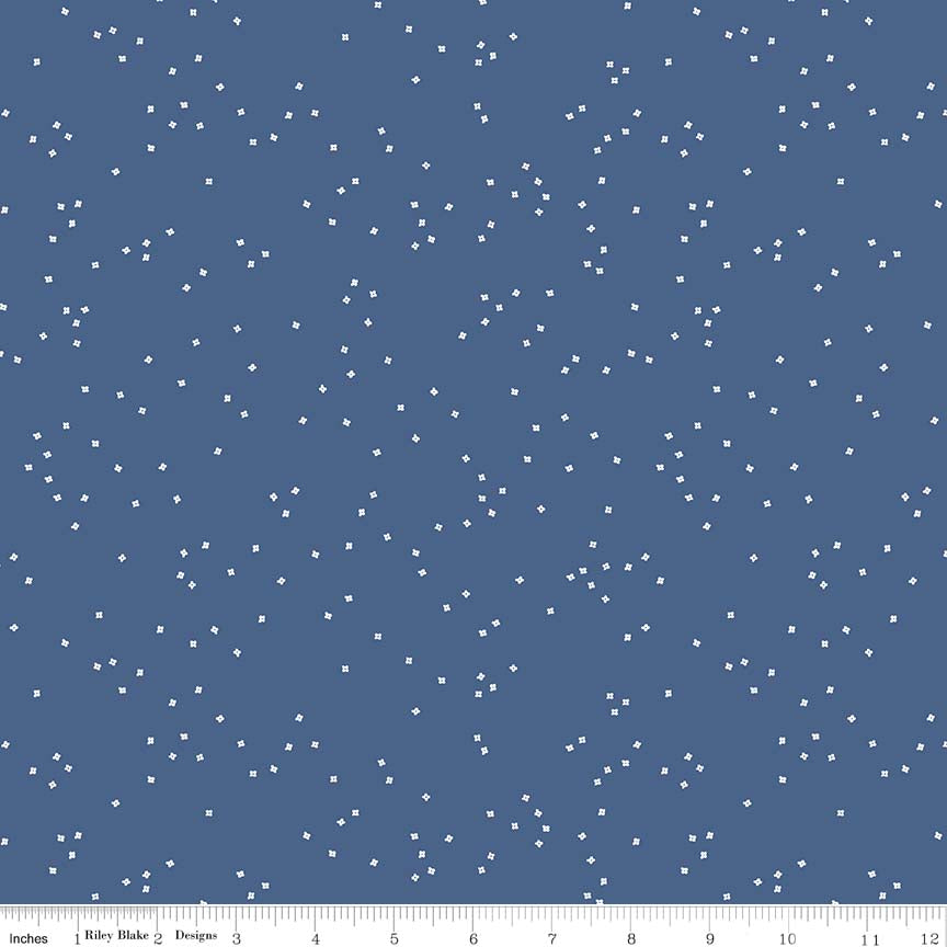 1/2 yard Riley Blake - Blossom - Denim