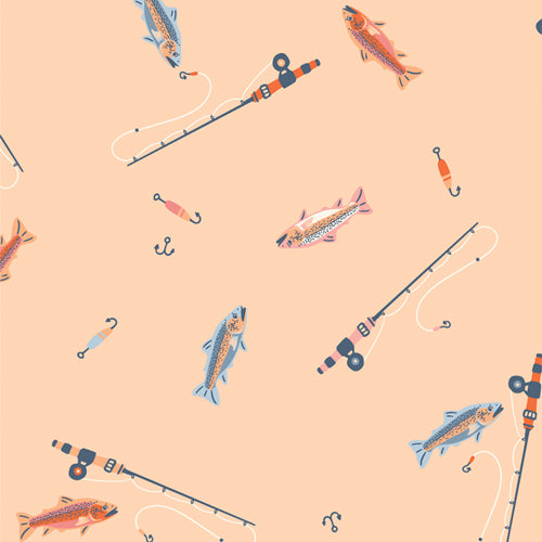 1/2 yard Art Gallery Fabrics - Happy Camper - Perfect Catch Sun