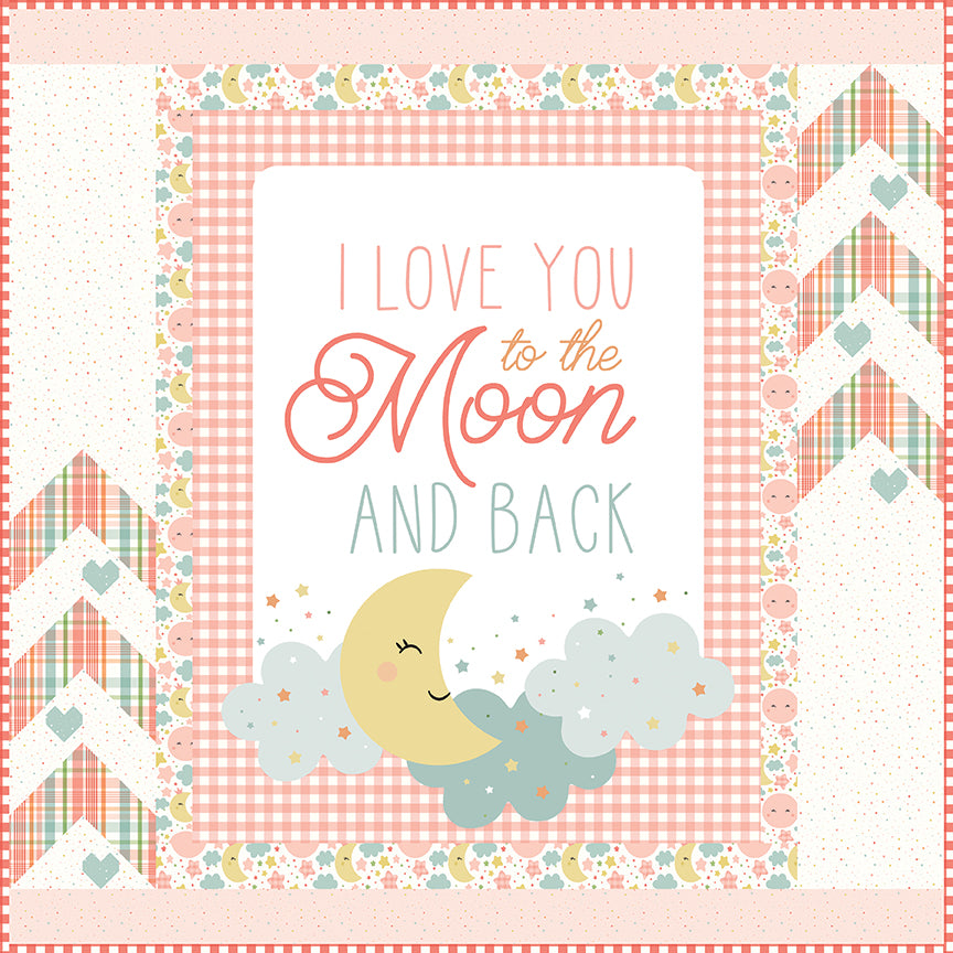 Love You to the Moon Quilt Kit - Coral by Riley Blake Designs