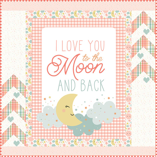 Love You to the Moon Quilt Kit - Coral by Riley Blake Designs